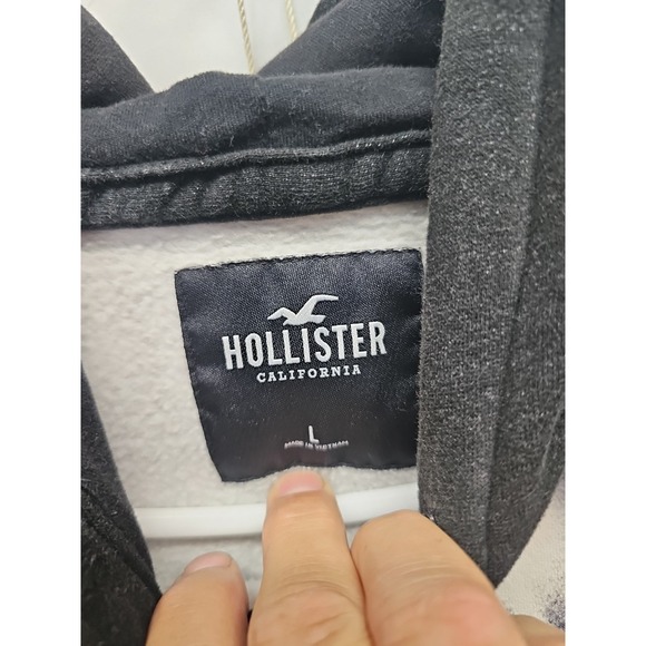 Hollister Men's Black Hoodie with Red and Blue Paint T-Shirt Spellout Birds L - Picture 8 of 13
